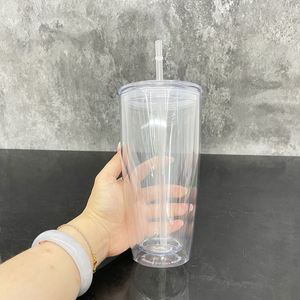 New Arrival 25oz BPA Free Snowglobe clear Drinking Glasses Plastic Cup <b>Double</b> <b>Wall</b> Blank Glitter Transparent Acrylic Tumbler <b>Mug</b> - Product Image 4