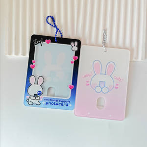 Porta Badge in Acrilico Personalizzato con Design a Scelta, Porta Fotocard Trasparente con Stampa <span class=keywords><strong>Anime</strong></span> Cartoon e Portachiavi - Product Image 1
