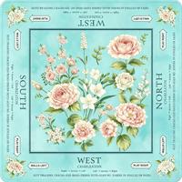 Tapis de Mahjong de Luxe à Motif Floral avec Marqueurs Est/Sud/Ouest/Nord, Base en Caoutchouc Souple Antidérapante, Écologique et Durable pour la Maison