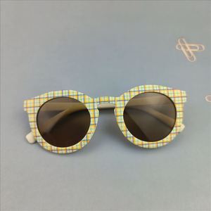 <span class=keywords><strong>Gafas</strong></span> de <span class=keywords><strong>Sol</strong></span> Redondas Retro Vintage a Cuadros Estilo <span class=keywords><strong>Boho</strong></span> para Niños y Niñas, Diseño Nuevo 2025 - Product Image 3