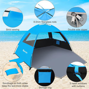 Sombrilla Portátil para Viajes, Paseos por <span class=keywords><strong>la</strong></span> Playa, Picnic, Pesca, Campamentos de Fin de Semana, Senderismo, Vacaciones, Carpa de Playa - Product Image 5