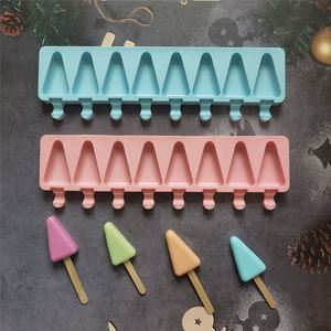 8-Connected Triangular DIY Dessert Popsicle Mold Food Grade Silicone Ice <b>Cream</b> Grid <b>Maker</b> with Stick Ice <b>Cream</b> Tools - Product Image 1