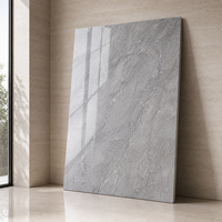 Panneau mural en marbre UV WYRAX 1220x2440mm 3.0mm Gris clair Carrara Haute brillance Imperméable Appartement Couloir Hall d'hôtel