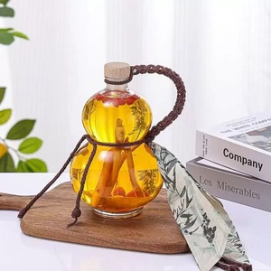 <strong>Creative</strong> Gourd Shape <strong>Glass</strong> <strong>Bottle</strong> With Stopper 375ml 500ml 1000ml Spirit Liquor Beverage <strong>Glass</strong> <strong>Bottle</strong> - Product Image 1