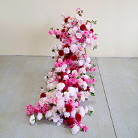Composition florale artificielle pour centre de table de mariage, chemin de table floral en roses pour la réception, la cérémonie, la fête, la décoration