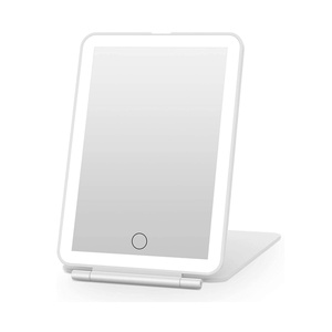 Miroir cosmétique de voyage pliable avec éclairage LED, écran tactile à 3 couleurs réglables, miroir de maquillage portable (personnalisé) - Product Image 1