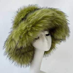Sombrero de Ala Ancha para Mujer, Estilo Otoño-Invierno, Grueso y Cálido, Imitación de Piel de Mapache, a la Moda, con Personalidad, Estilo Chica Atrevida - Product Image 5