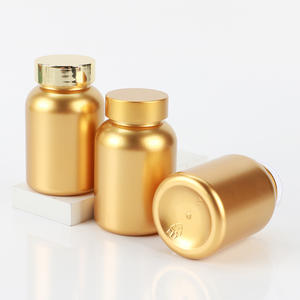 High-end UV golden Pharmaceutical grade food grade Plastic Gummy supplement <b>bottle</b> 5 oz Vitamins <b>Bottles</b> - Product Image 6