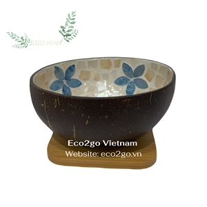 Cuenco de coco con Laca ecológica de Vietnam Hanoi Diseño de color personalizado por Eco2go Viet Nam - Product Image 1