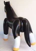 Modelo de Caballo Inflable Gigante de PVC Negro Personalizado para Publicidad, Modelo de Plástico Resistente para Montar a Caballo