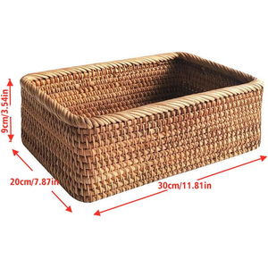 Cesti di stoccaggio in Rattan rettangolare cesto per <span class=keywords><strong>pane</strong></span> di nidificazione intrecciato fatto a mano alla rinfusa cestini di <span class=keywords><strong>vimini</strong></span> poco profondi intrecciati - Product Image 3