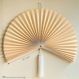 Grande Ventaglio in Bambù con Nappine, Decorazione Murale Orientale - Pedimenti Rustici per la Tua Casa - Product Image 6