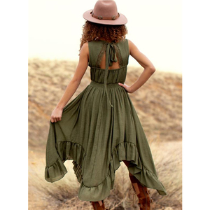 Tùy Chỉnh Trẻ Em Bán Buôn Mặc Trẻ Em Mùa Hè Nhà Cung Cấp Nhà Thiết Kế Trẻ Em Quần Áo Cô Gái Quần Áo Cô Gái Ăn Mặc Màu Xanh Lá Cây Váy - Product Image 4