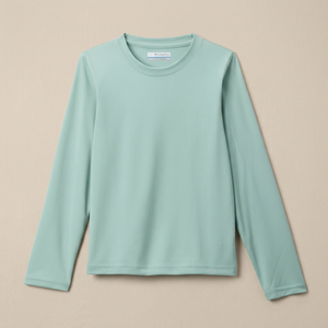 Camiseta Unisex de Manga Larga, Color Sólido, Protección Solar UPF 50, Secado Rápido, Estampado Digital, Cierre con Botones, Verde Menta, 160g - Product Image 3