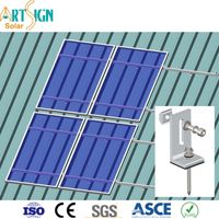 Art Sign Solar L Ayaklı Braket, Askı Civatası ve Kauçuk Pedi ile Trapez Metal Çatı Montaj Sistemi için 59mm 80mm 84mm