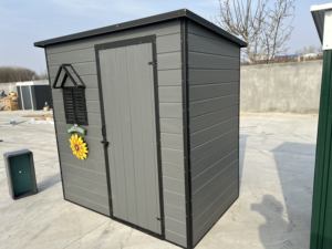 6x4 Pent Insula ted Garden Shed Vielseitiger Stauraum-Lagers chuppen mit doppelten Schiebetüren Anpassbarer Gartens chuppen aus Metall - Product Image 6