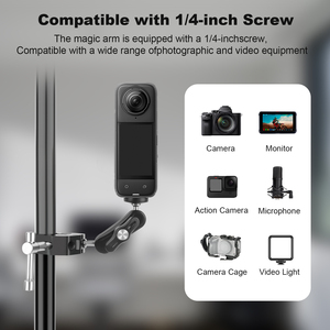 Mechrigデュアルボールヘッドマウント360 ° 調整可能アルミカメラブラケット1/4インチネジモニター用ライト三脚マイク - Product Image 3