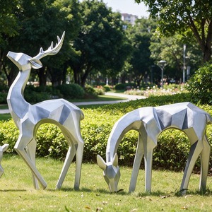 Estatua de Ciervo de Resina Blanca Personalizada, Escultura Animal Moderna para Decoración de Jardín y Patio Exterior - Product Image 6