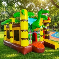 Vente en gros de châteaux gonflables en PVC de haute qualité Delilai, châteaux de parc à thème dinosaures, châteaux gonflables combinés, mini-parc de trampolines commercial