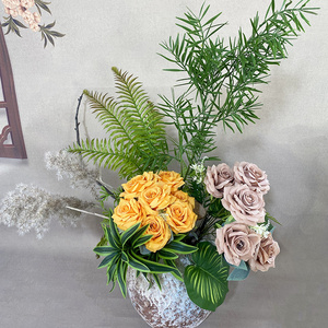 Bouquet de roses artificielles en soie bleu marine à prix avantageux, 7 têtes, roses en soie bleu royal pour la décoration - Product Image 5