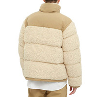 Men Women Unisex Stand Collar Winter Fleece Lined Padded Jacket Lamb Wool Thick Warm DoubleSided Sports Puffer Coat