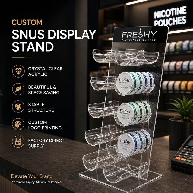 Swedish White Label Snus Display Stand Eco-Friendly Recyclable Snus Pouches Display Rack Freshly Circular Can Display Holder