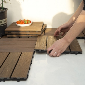 Wholesale Outdoor Swimming Pool Decorative No-Slip Waterproof Composite WPC Co-extrusion Deck <b>Tiles</b> Floor - Product Image 2