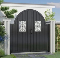 Portail battant en fer forgé durable, style industriel, pour jardin et villa, à commande automatique, finition thermolaquée, facile à utiliser, idéal pour les écoles