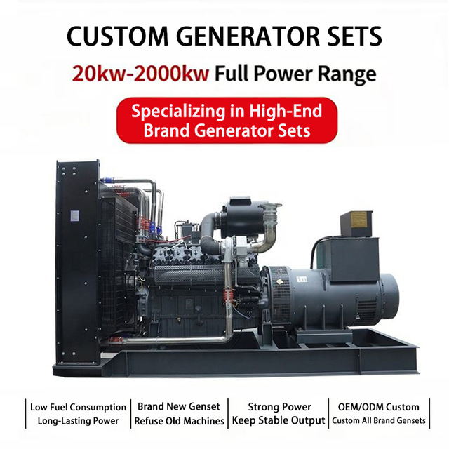 Custom High Quality 100kva 200kva 300kva 500kva Power Genset Open Silent diesel Generator Set for Industrial Backup Engine