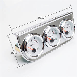 Kit de support de jauge de voiture chromé 3 en 1 (température de l'huile + température de l'<span class=keywords><strong>eau</strong></span> + volts) triple tableau de bord de <span class=keywords><strong>compteur</strong></span> de voiture - Product Image 3