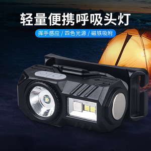 Linterna Frontal LED Recargable con Batería, Luz Roja, Blanca y Verde, Ajustable, Portátil, para Camping y Actividades al Aire Libre - Product Image 2