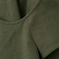 Robe décontractée pour femme, épaules dénudées, manches courtes, longueur midi, en mélange de lin 200 GSM, coupe ample, respirante, avec logo personnalisé, OEM