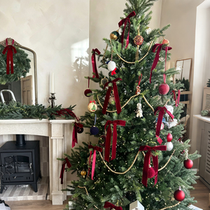 Lazos <span class=keywords><strong>de</strong></span> Terciopelo Rojo Borgoña para Decoración, Lazos para Árbol <span class=keywords><strong>de</strong></span> Navidad, Lazos para Envolver Regalos, Lazos Vintage para <span class=keywords><strong>Puerta</strong></span>, Lazos <span class=keywords><strong>de</strong></span> Terciopelo con Cierre <span class=keywords><strong>de</strong></span> Alambre - Product Image 6