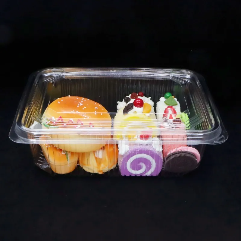 Clear Custom Plastic Bakkerij Opslagcontainers Voedsel Blister Verpakking Doos Rechthoekige