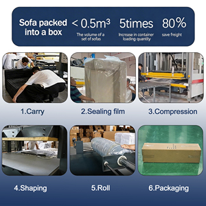 Popolare Set di Divani per <span class=keywords><strong>Soggiorno</strong></span>, Mobili Moderni, Divano in Tessuto Elegante con Design Compresso in Spugna, Stile Nuvola per Casa - Product Image 6