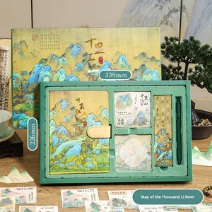 Chinese Style Creative Trends Diary <b>Gift</b> Box Set Thousand Miles Rivers Mountains Design Wireless Adhesive Day <b>Easter</b> - Product Image 6