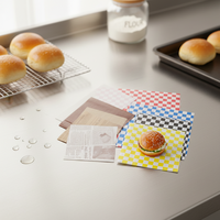 Emballage alimentaire jetable personnalisé avec logo, en papier PE enduit, résistant à la graisse, écologique, recyclable, de qualité alimentaire, biodégradable, pour sandwichs et hamburgers