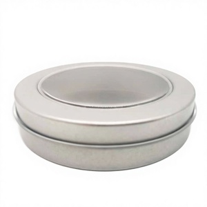 Custom Logo Round Silver Window Metal Tin Can Storage Packaging Tin Box Shoe Polish Cosmetic Sesam Sugar Pills