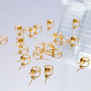 AU750 Solid Yellow Gold <strong>Jewelry</strong> Making <strong>Supplies</strong> 18K Yellow Gold Pearl Mount for Diy Findings <strong>Jewelry</strong> Accessories - Product Image 6