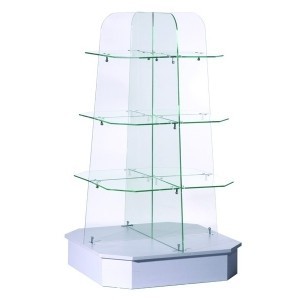 Estantes de Exhibición de Vidrio Templado Personalizados con Base de MDF para Tiendas de Cosméticos y Perfumes, Diseño Multicapa ZY95 que Ofrece Amplio Espacio de Almacenamiento - Product Image 4