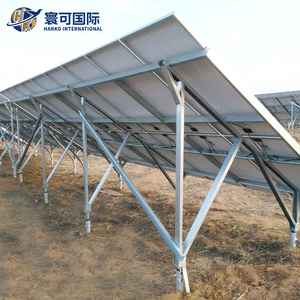 Struttura di Supporto per Pannelli Solari in Acciaio a Inclinazione Fissa Progettata per Installazione su Campo Aperto Sistema di Montaggio a Terra a Doppio Palo - Product Image 1