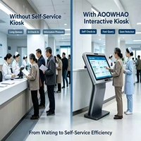 Интерактивный сенсорный информационный киоск AOOWHAO OEM ODM с горизонтальным экраном 19-65 дюймов 4K HD для коммерческого использования в помещениях
