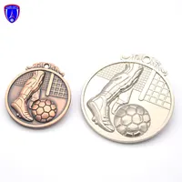選択可能な異なるサイズ空白のメダル銀銅メッキ3D空手メダルサッカーサッカーボールイベントメダルw