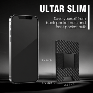 Aluminum Alloy Card <b>Holder</b> Thin Minimalist <b>Wallet</b> for Men Quick Access Cash Strap - Product Image 2