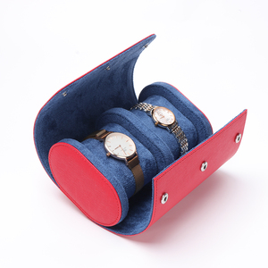 Couleur rouge En Gros Personnalisé 2 Fentes de <span class=keywords><strong>Montre</strong></span> de Stockage En Cuir <span class=keywords><strong>Montre</strong></span> Boîte Cadeau Avec Logo Personnalisé - Product Image 2
