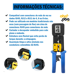 Outil de sertissage hydraulique Lan Eazy Through Crimper pour câbles réseau 6P 8P Cat5e Cat6 <span class=keywords><strong>RJ45</strong></span> - Product Image 4