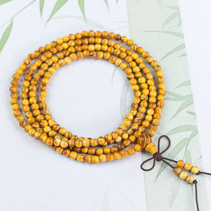 Golden Sandalwood <b>Bracelet</b> 216 Beads 4Mm Mini Ethnic Style Buddhist Prayer Beads Unisex Cultural Jewelry - Product Image 5