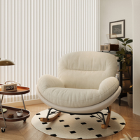 Fauteuil simple design de style rétro luxueux fauteuil compact en plumes pour petits appartements balcon salon