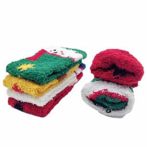 Bajo MOQ logotipo personalizado mujeres invierno esponjoso <span class=keywords><strong>dormir</strong></span> felpa calcetines lindo suave grueso cálido borroso algodón/Spandex/poliéster Color personalizado - Product Image 2