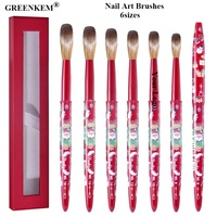 Pinceau à ongles en acrylique style Noël, bonne qualité, manche rouge vison, pour gel, manucure et dessin